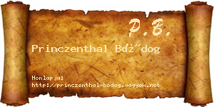 Princzenthal Bódog névjegykártya